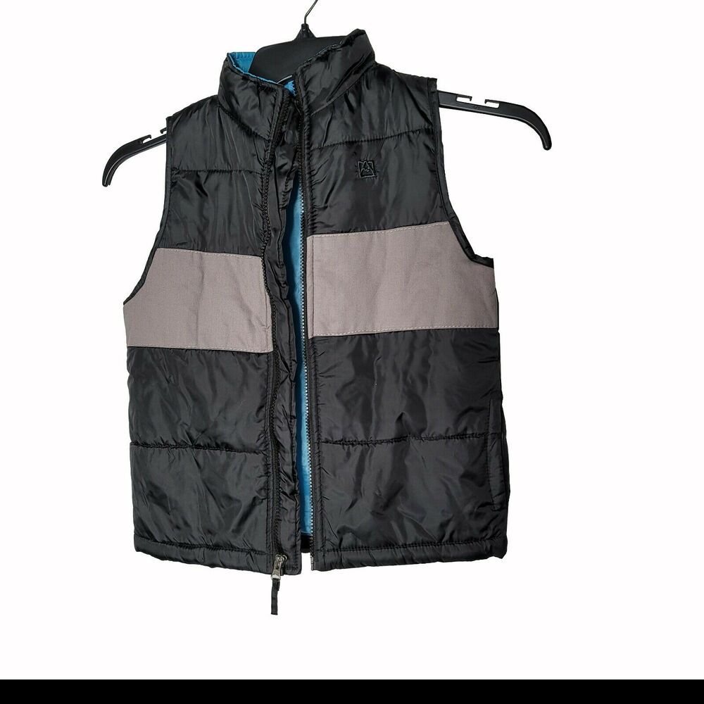 Avalanche Kids Black Puffer Vest Jacket Youth Sleeveless Front Full Zipper M